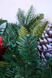 Christmas Tree World 180Cm Decorated Mixed Pine Garland With Red Baubles - thumbnail 9