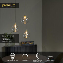 Lucide Premium Gisela Pendant Light Diameter 36Cm Led Dim. 2700K - Transparent - thumbnail 2