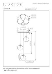 Lucide Premium Gisela Pendant Light Diameter 36Cm Led Dim. 2700K - Transparent - thumbnail 9
