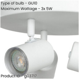 Loops Modern White Triple Round Gu10 Ceiling Spotlight For Elegant Bathroom Lighting - thumbnail 2