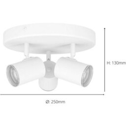 Loops Modern White Triple Round Gu10 Ceiling Spotlight For Elegant Bathroom Lighting - thumbnail 4