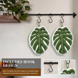 2 Pack Green Leaf Hand Towel Absorbent Super Soft And Fast Drying Hanging Kitchen Towels Leaf Funny Hand Towels For Bath Kitchen - thumbnail 3