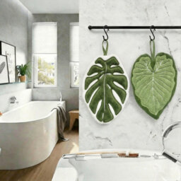 2 Pack Green Leaf Hand Towel Absorbent Super Soft And Fast Drying Hanging Kitchen Towels Leaf Funny Hand Towels For Bath Kitchen - thumbnail 8