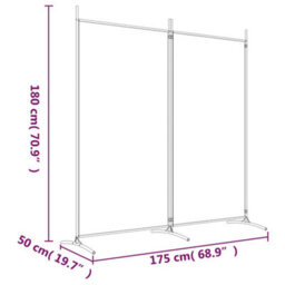 Walplus 2-Panel Room Divider Black 175X180 Cm Fabric - thumbnail 8