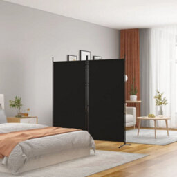 Walplus 2-Panel Room Divider Black 175X180 Cm Fabric - thumbnail 1
