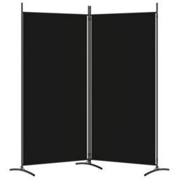 Walplus 2-Panel Room Divider Black 175X180 Cm Fabric - thumbnail 5