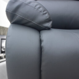 UK Leisure World Recliner Grey Sofa Set Suites Settee  Grey Leather 1 2 3 Seater Armchair Faux Leather (Grey 3-2-1 Sofa Set) - thumbnail 5