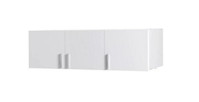 Arte Snow 04A Top Box W136Cm X H40Cm X D54Cm - White Gloss & White Matt, Sleek Overhead Storage - image 1