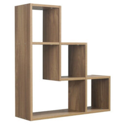 Urbn-Living Urbnliving Height 56Cm Lyon 3 Step Wooden Floating Wall Mounting Colour Oak Shelf Display Unit Book Storage Decor - thumbnail 1