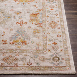 Livabliss Avant Garde-Vintage Beige Blue Orange Traditional Boho Fringe Living Dining Bedroom Rug 200 X 290 Cm Easy Care, Non Shedding - thumbnail 5