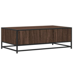 Berkfield Coffee Table Brown Oak 100X57X35 Cm Engineered Wood And Metal - thumbnail 7