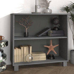 Berkfield Rustic Sideboard Dark Grey 85X35X80 Cm Solid Wood Pine - thumbnail 2