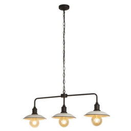 Pagazzi Lighting Pagazzi Kestle White Enamel Finish 3 Light Diner Bar Pendant - thumbnail 4