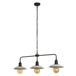 Pagazzi Lighting Pagazzi Kestle White Enamel Finish 3 Light Diner Bar Pendant - thumbnail 3