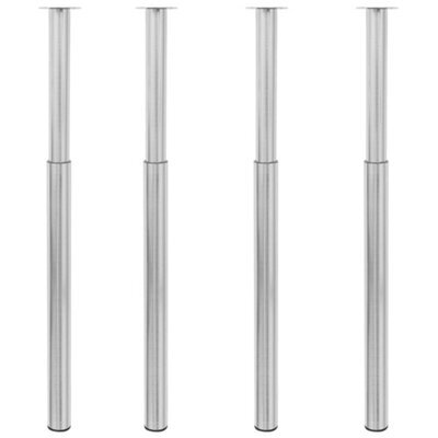 Berkfield Telescopic Table Legs 4 Pcs Brushed Nickel 710 mm-1100 mm - image 1