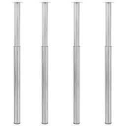Berkfield Telescopic Table Legs 4 Pcs Brushed Nickel 710 mm-1100 mm - thumbnail 1