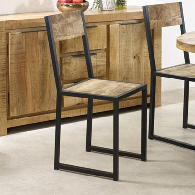 Worcester Belgravia Industrial Metal & Wood Dining Chair (Pack Of 2) - image 1