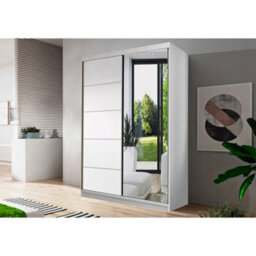 Arte Elegant Neomi 5 White Sliding Door Wardrobe W1200mm H2000mm D610mm With Mirrored Doors - thumbnail 1