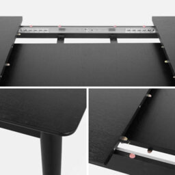 Sweeek - 6 To 8-Seater Extendable Rectangular Dining Table Lina Black 210X90X75 Cm - thumbnail 5