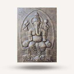 Serenityy Large Ganpati Iron Frame Antique Gold Relief - 0.7M X 1M, 12Kg - thumbnail 2