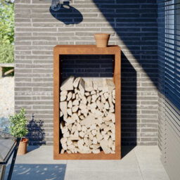 Walplus Firewood Rack 60X40X100 Cm Weathering Steel