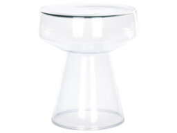 Beliani Transparent Glass Side Table 37 X 37 X 43 Cm Oval Modern - thumbnail 1