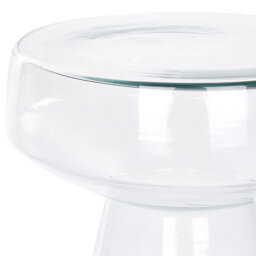 Beliani Transparent Glass Side Table 37 X 37 X 43 Cm Oval Modern - thumbnail 4