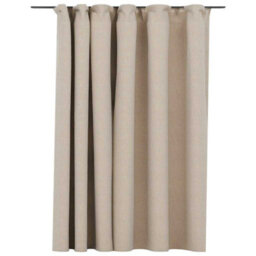 Walplus Linen-Look Blackout Curtain With Hooks Beige 290X245 Cm - thumbnail 2