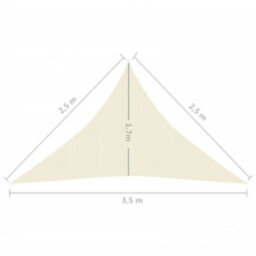 Berkfield Sunshade Sail 160 G/m2 Cream 2.5X2.5X3.5 M Hdpe - thumbnail 6
