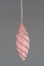 Shatchi Baby Pink Nut Bauble 15Cm - Christmas Tree Hanging Decorations Ornaments Themed,3Pcs - thumbnail 4