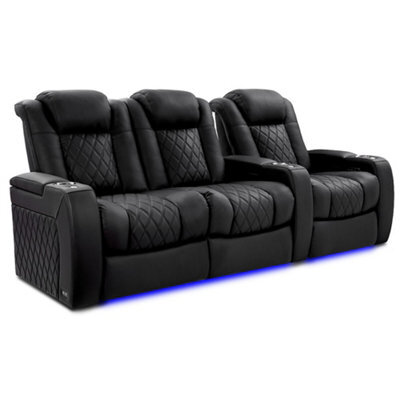 Valencia Tuscany Xl Ultimate Luxury Edition Home Theater Seating Row Of 3 Loveseat Left Onyx Nappa Leather - image 1