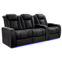 Valencia Tuscany Xl Ultimate Luxury Edition Home Theater Seating Row Of 3 Loveseat Left Onyx Nappa Leather - thumbnail 1