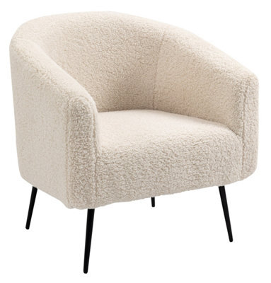 Nordlys Metal And White Bouclé Lounge Chair Modern Design Style Living Room - image 1