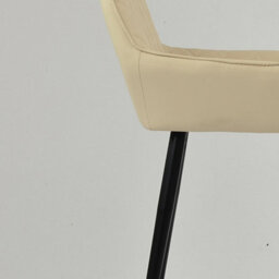 Lakeland Furniture Carson Cream Faux Leather Black Fixed Base Bar Stool - thumbnail 8