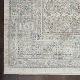 Cream Grey Traditional Luxurious Bordered Floral Rug Easy To Clean Living Room And Bedroom-244Cm X 305Cm - thumbnail 7
