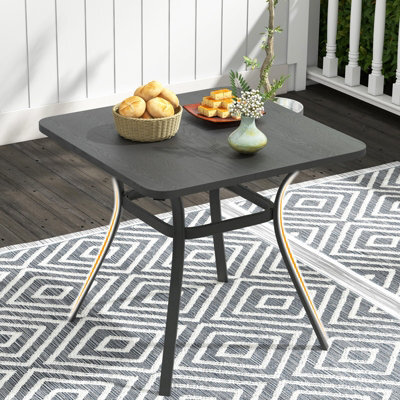 Costway 80Cm Patio Dining Table Outdoor Metal Square Table W/ 4 Curved Legs - image 1