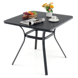 Costway 80Cm Patio Dining Table Outdoor Metal Square Table W/ 4 Curved Legs - thumbnail 2