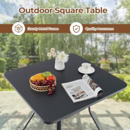 Costway 80Cm Patio Dining Table Outdoor Metal Square Table W/ 4 Curved Legs - thumbnail 9