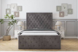 "Sloomy Vienna Slate Naples Bed Frame With Mattress With 50"" Upholstered Headboard 6' Super King" - thumbnail 1
