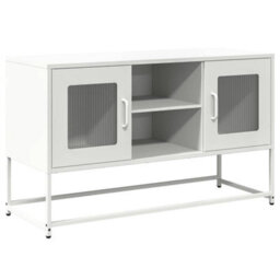 Berkfield Tv Cabinet White 100.5X39X60.5 Cm Steel - thumbnail 2