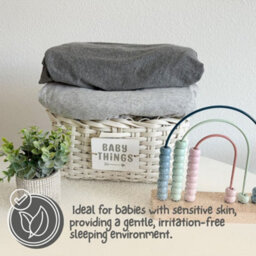 MHG Living 100% Cotton Jersey Fitted Cot Sheet - Soft And Breathable Baby Bedding - Grey & Silver Grey - Fits 120X60Cm - thumbnail 6