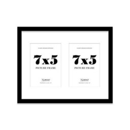 14X11 Inch 2 Opening Photo Collage Frame, Display Two 7X5 Inch Photos, Multi Aperture Family Picture Frame, Black - thumbnail 2