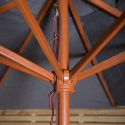 Samuel Alexander 2.7M Outdoor Wooden Garden Parasol Sun Shade With Carry Bag In Grey - thumbnail 5