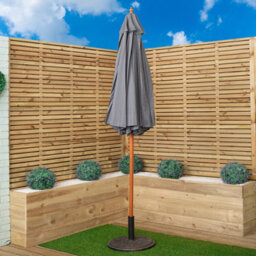 Samuel Alexander 2.7M Outdoor Wooden Garden Parasol Sun Shade With Carry Bag In Grey - thumbnail 2