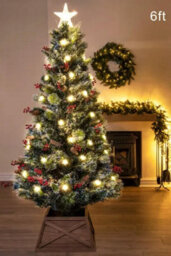 Christmas Tree World The 6Ft/180Cm Frosted Led Pine Fibre Optic Tree - thumbnail 1