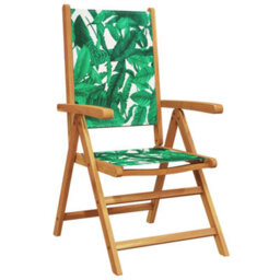 Berkfield Reclining Garden Chairs 4 Pcs Green Fabric And Solid Wood - thumbnail 3