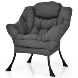 Gainoom Elegant Polyester Fabric Recliner Chair Lounge Armchair Grey