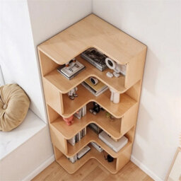 5 Tier Standing Book Shelves Corner Shelf Storage Wood Display Bookcase Unit - thumbnail 5