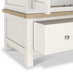 Farro Coconut White Double Wardrobe With Washed Oak Top - By Roseland Furniture - thumbnail 6