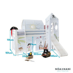 Nöa & Nani Noa & Nani Cabin Bed Midsleeper With Slide & Pirate Pete Package In Classic White Moro - thumbnail 5